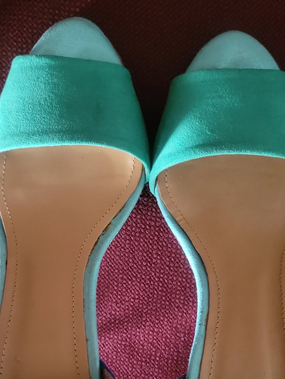 NEW Zara Colorblock Suede Ankle Strap Stiletto High Heels Sandals Blue  37 6.5